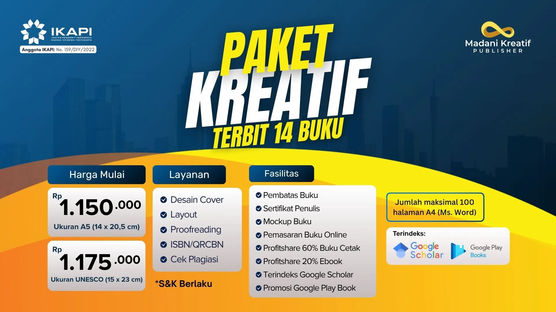 PAKET TERBIT BUKU MADANI